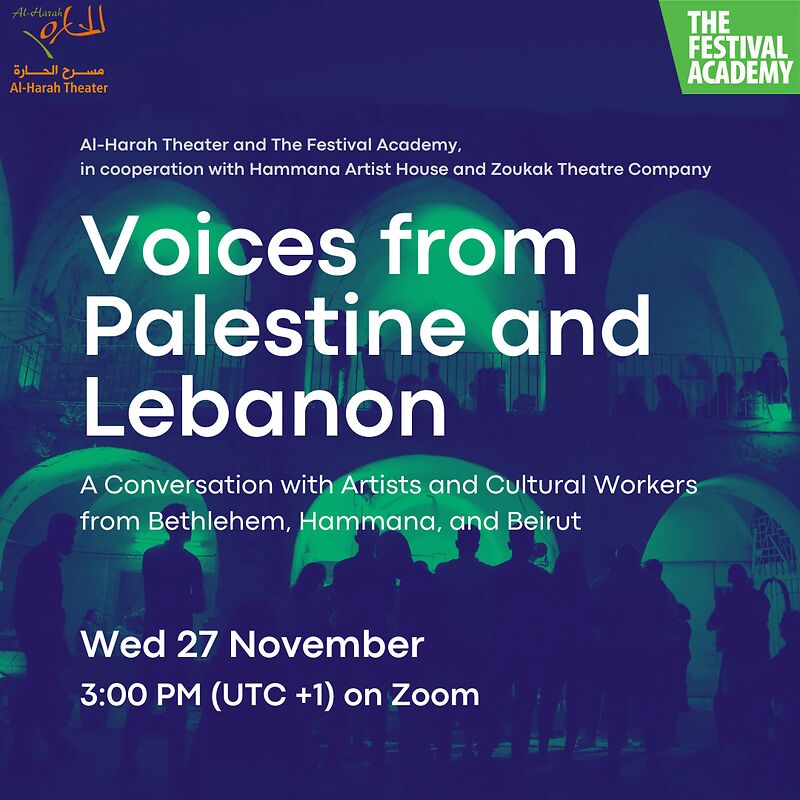 Online event: Voices From Palestine and Lebanon on 27 November